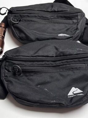 Ozark Trail Black Dual-Pack Waist Belt Bag includes the flashlight